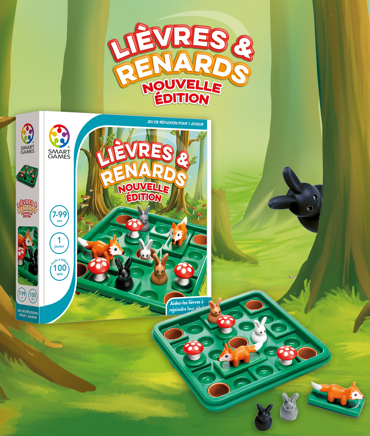 Le Lièvre et les Tortues - Smart Games - Jeux voyage magnétique - Boîte  Métal