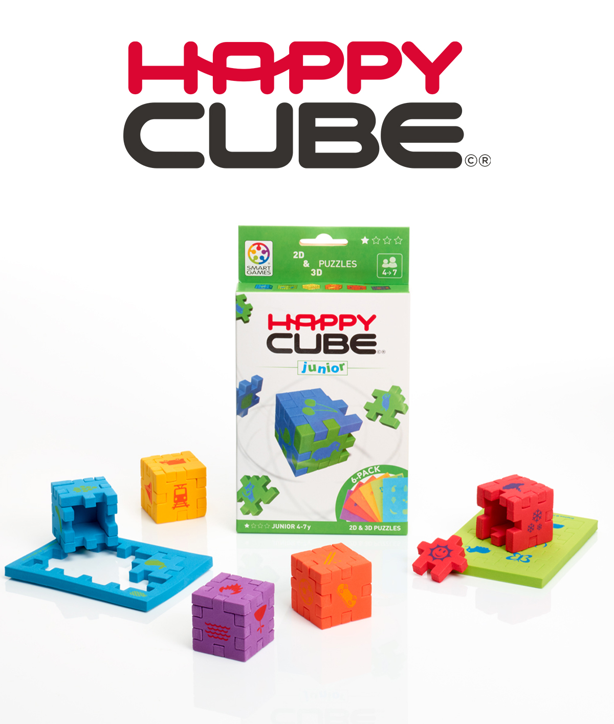 Happy Cube Junior 6 pezzi cardboardbox 3 dpuzzle cubo a partire dai 5 anni Happy 11666 