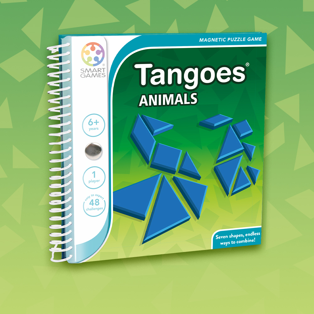 Tangoes Jr Skill-Building Preschool Tangram Game with Kid-Friendly Portable Carry-Case Featuring 120 Challenges for Ages 4+ 